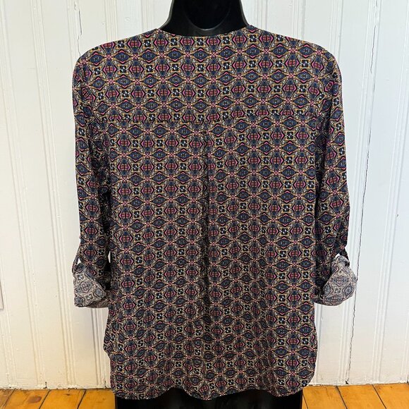 Daniel Rainn Multicolour Print Button Front Blouse, Size Medium Petite - Picture 6 of 10